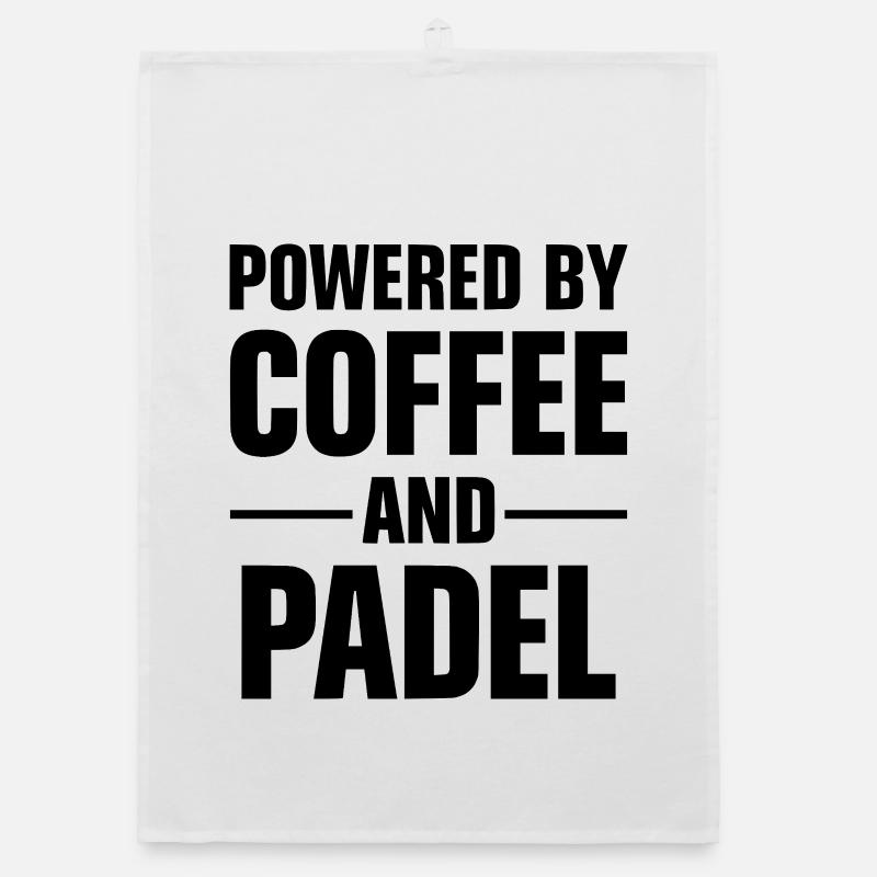 Padel & Kaffee – Powered By Coffee and Padel - Organic Geschirrtuch - Weiß