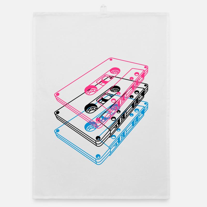Cassette 3D – Mixtape rétro Perspective vintage Torchon bio