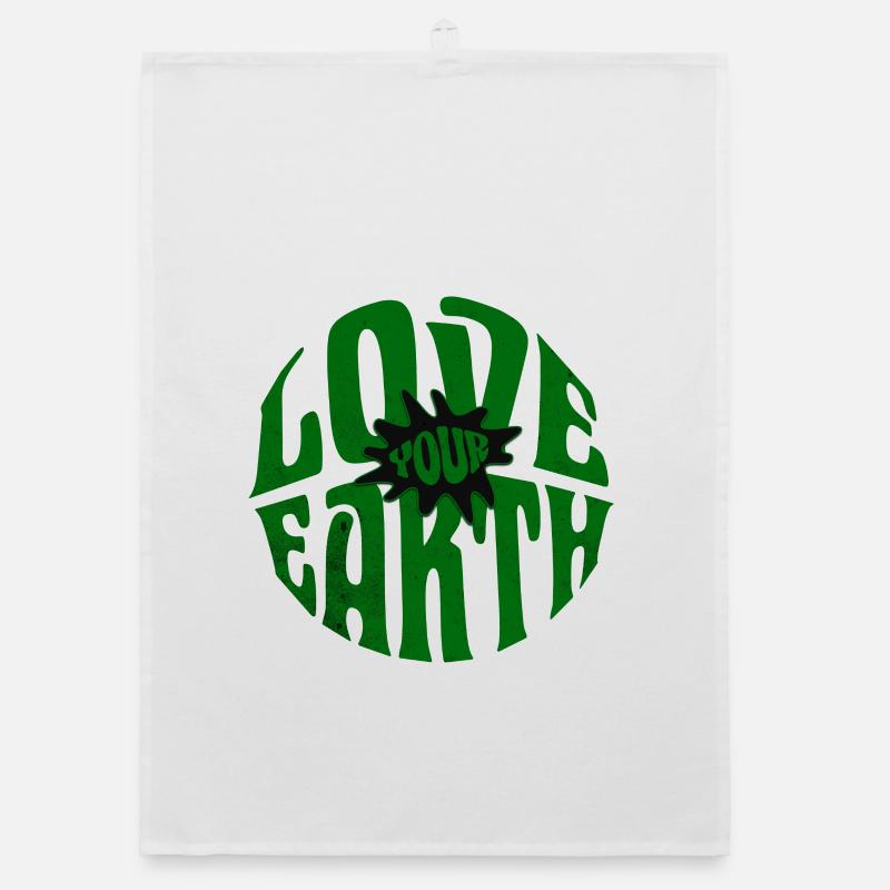 Love Your Earth – Environment Retro Style Organic dish towel