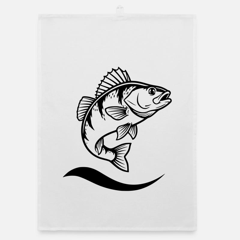 Jumping Perch Angler Action Organic dish towel