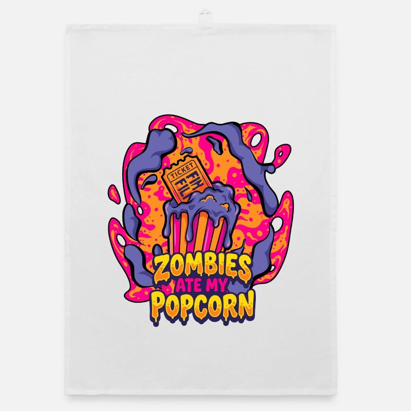 Les zombies mangent mon pop-corn Torchon bio