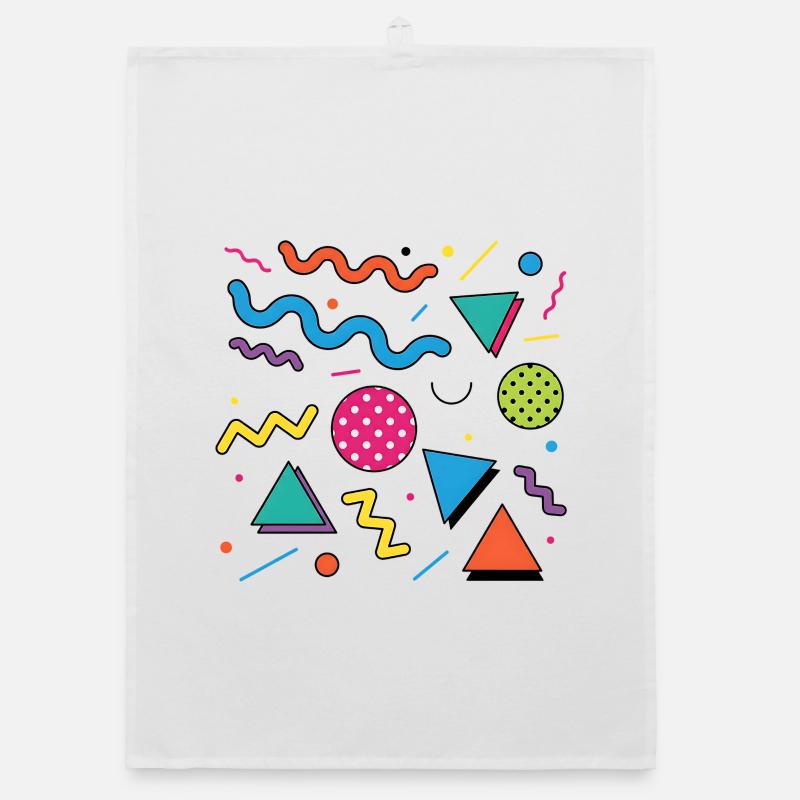 Neon Geometry: Bright Shapes Organic dish towel