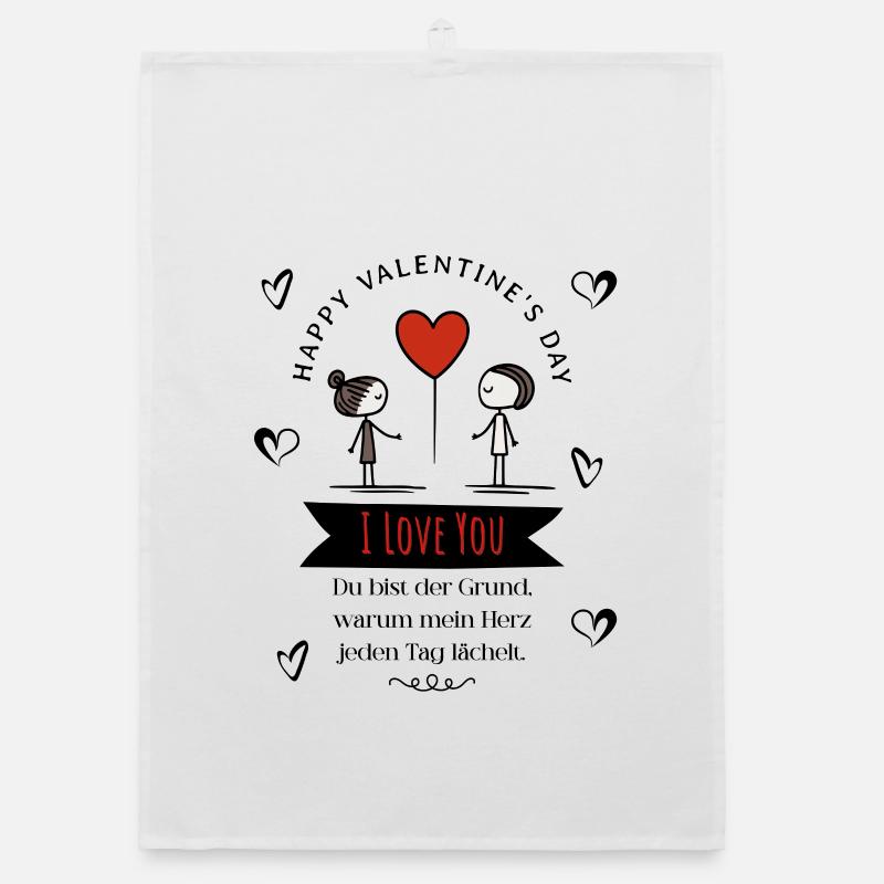 Heart message for two Organic dish towel
