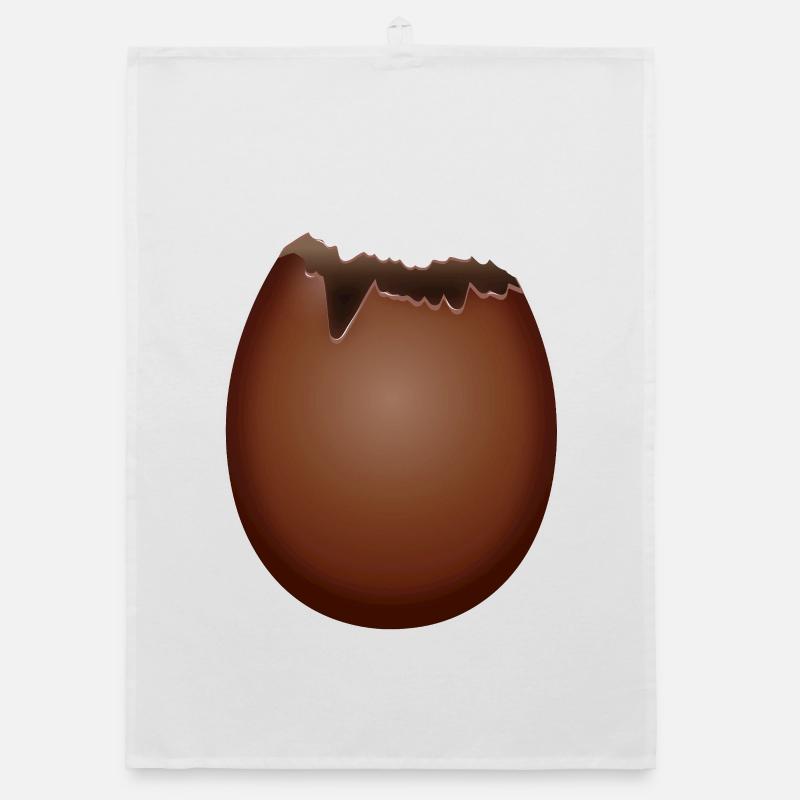 Bitten Chocolate Easter Egg Organic dish towel