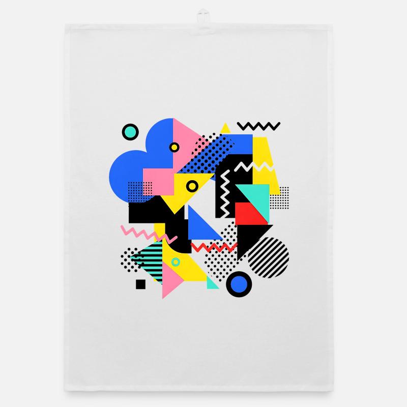 Geometrische Farbexplosion Pop Art Organic Geschirrtuch