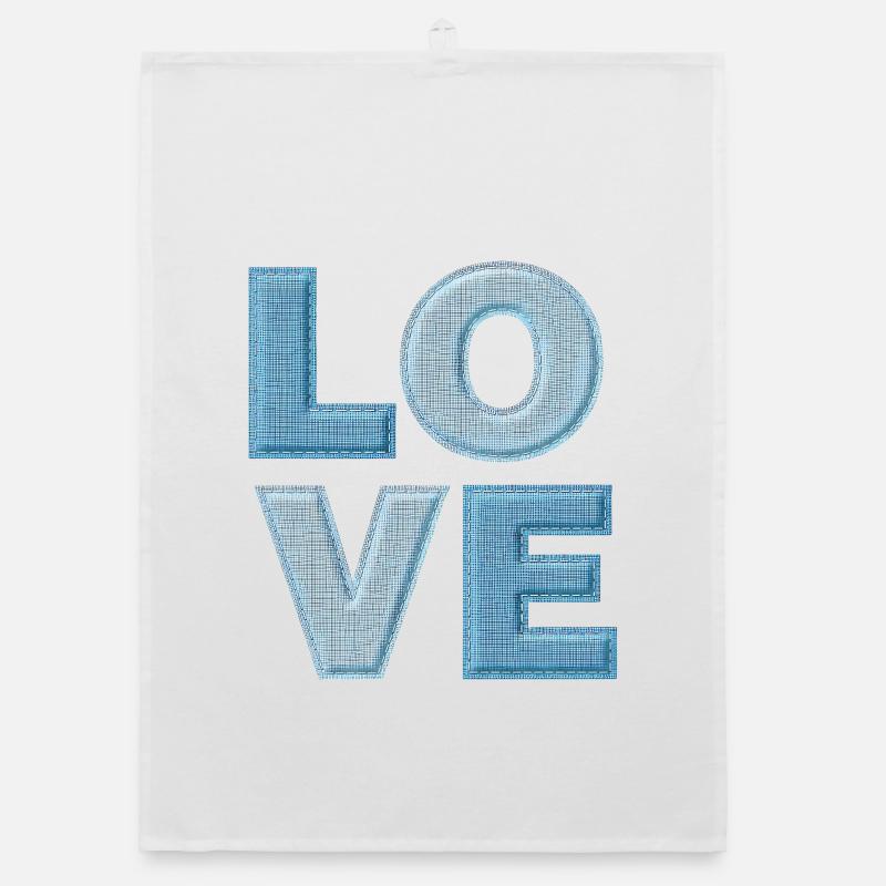 Love Denim Patch Font Organic dish towel