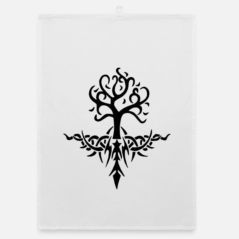 Schwarzer dorniger Baum Organic Geschirrtuch