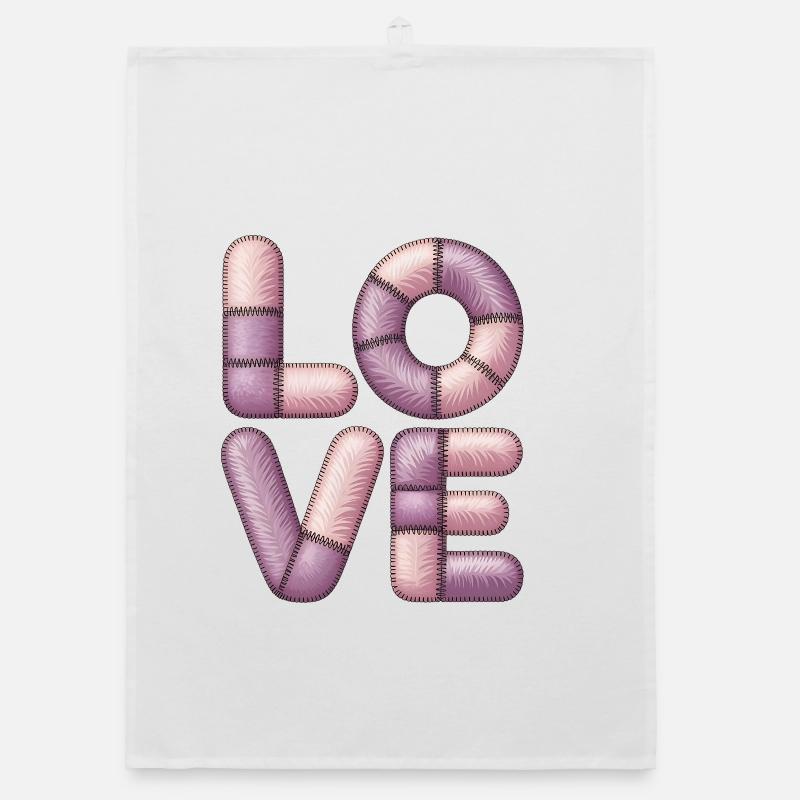 Süßes Patchwork Love für Mädchen & Teens Organic Geschirrtuch