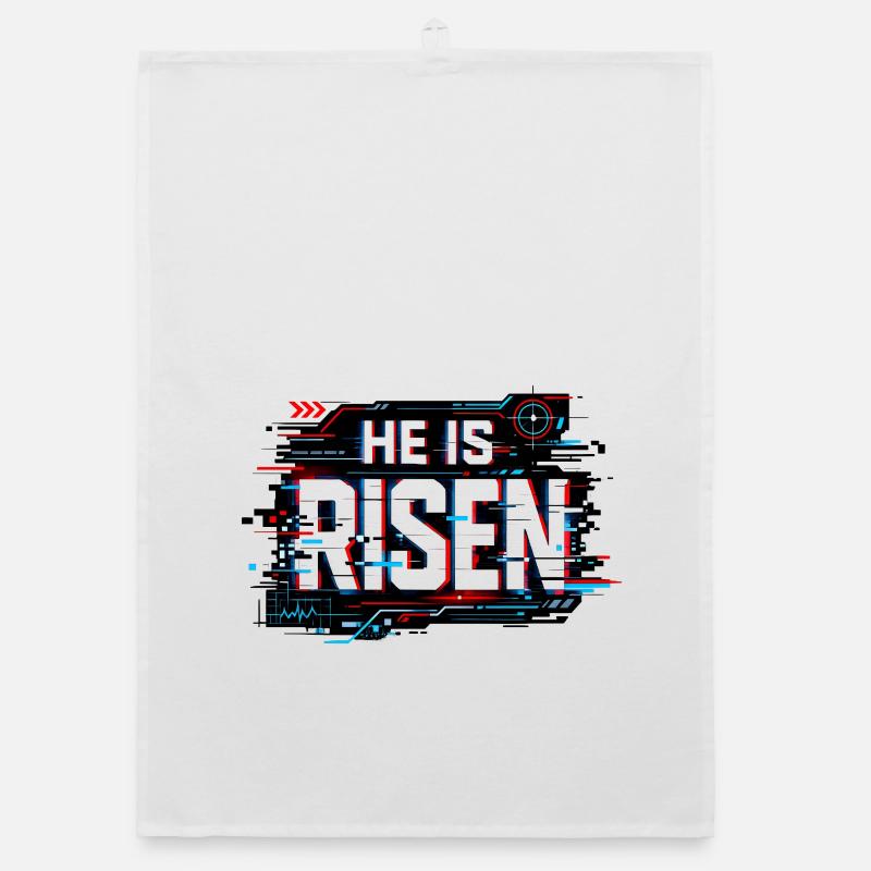 Glitch Easter: He is Risen Organic dish towel