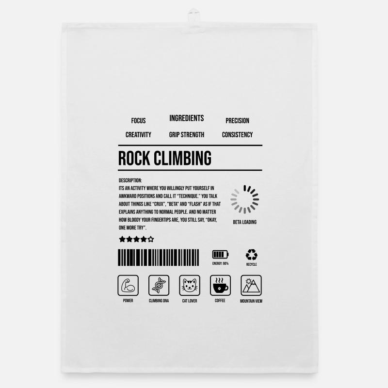 Rock Climbing Description Strength Indicator Icon Organic dish towel