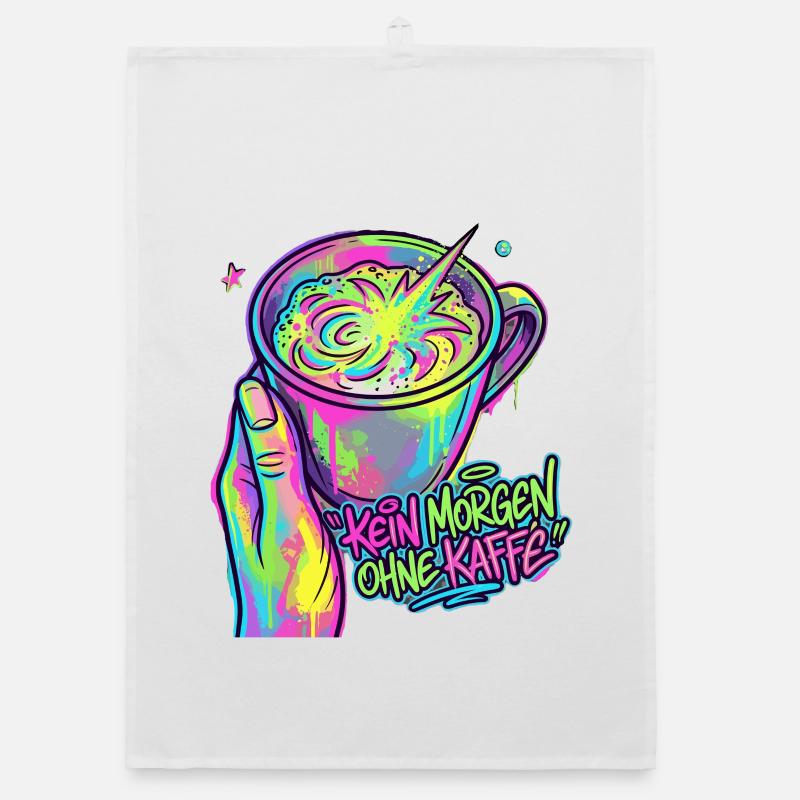 Kaffee Neon Splash – Morgenkick Organic Geschirrtuch