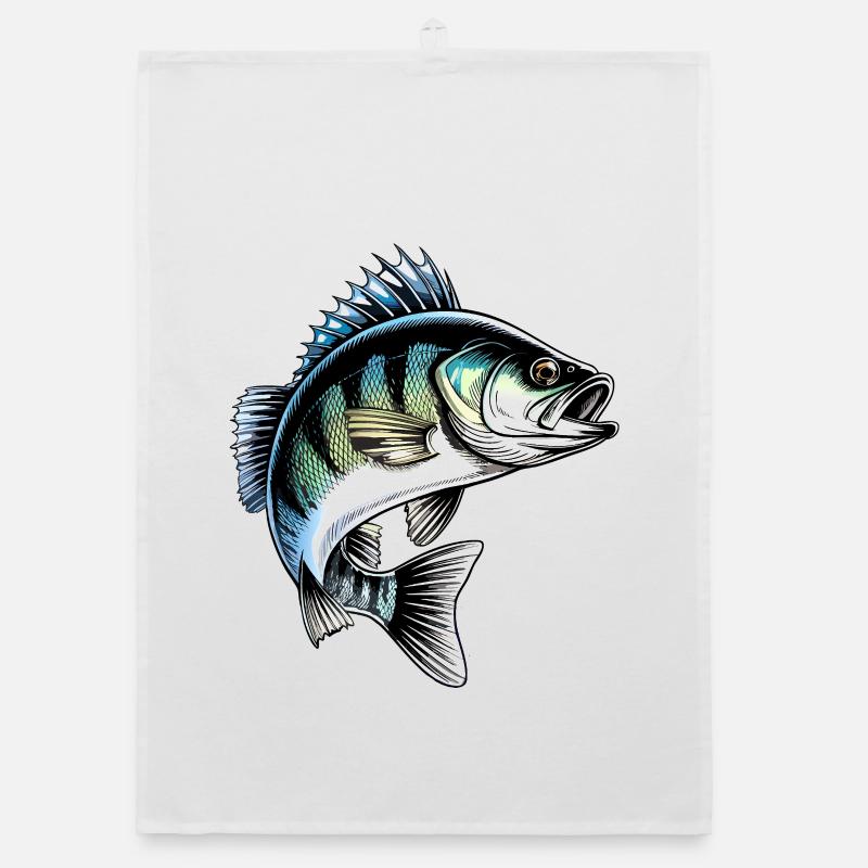 Illustration du poisson dynamique Jumping Perch Torchon bio