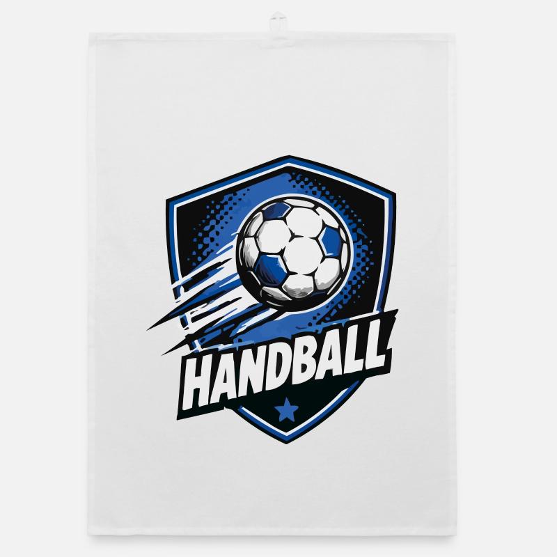 Handball Schild Logo Bewegung Organic Geschirrtuch