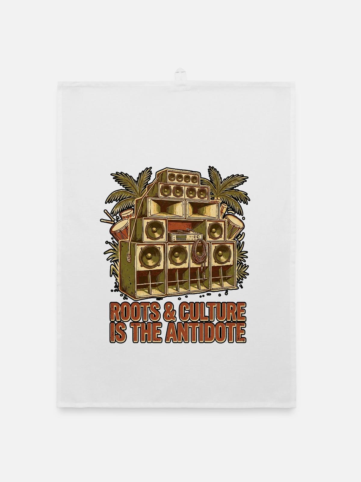 Antidote Is Roots - Organic Geschirrtuch - Weiß - Vorne