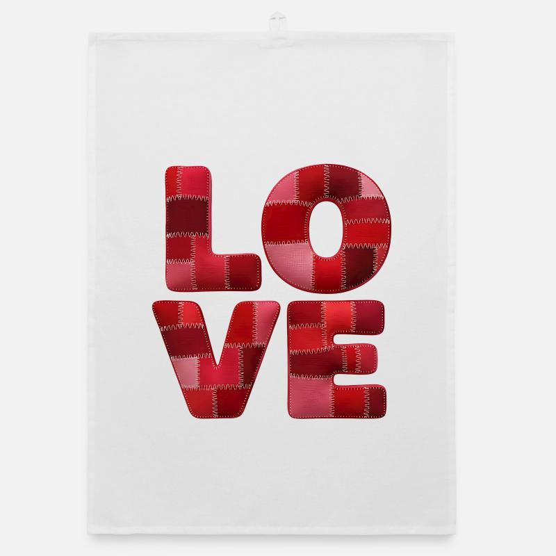 Patchwork Love Schriftzug Organic Geschirrtuch
