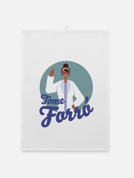 Tome Forro: Forro als Medizin. Forro Doktor Motiv - Organic Geschirrtuch - Weiß - Vorne