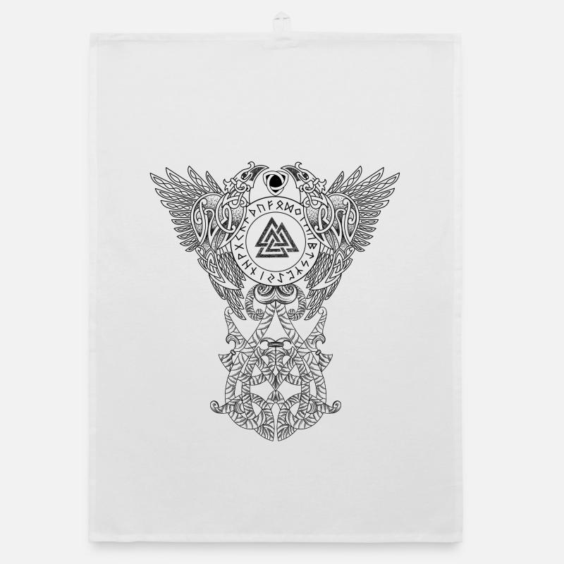 celte arbre corbeaux d’odin Torchon bio