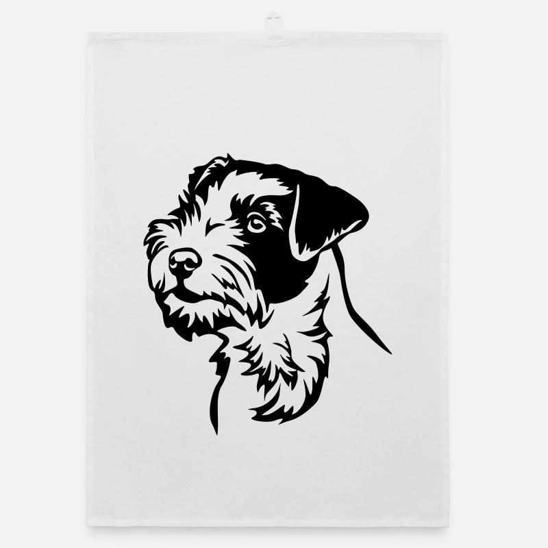 Parson Russell Terrier Head Organic dish towel