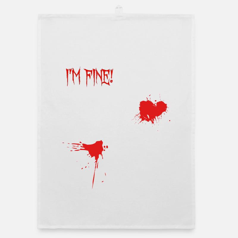 Je vais bien, éclaboussures de sang Torchon bio