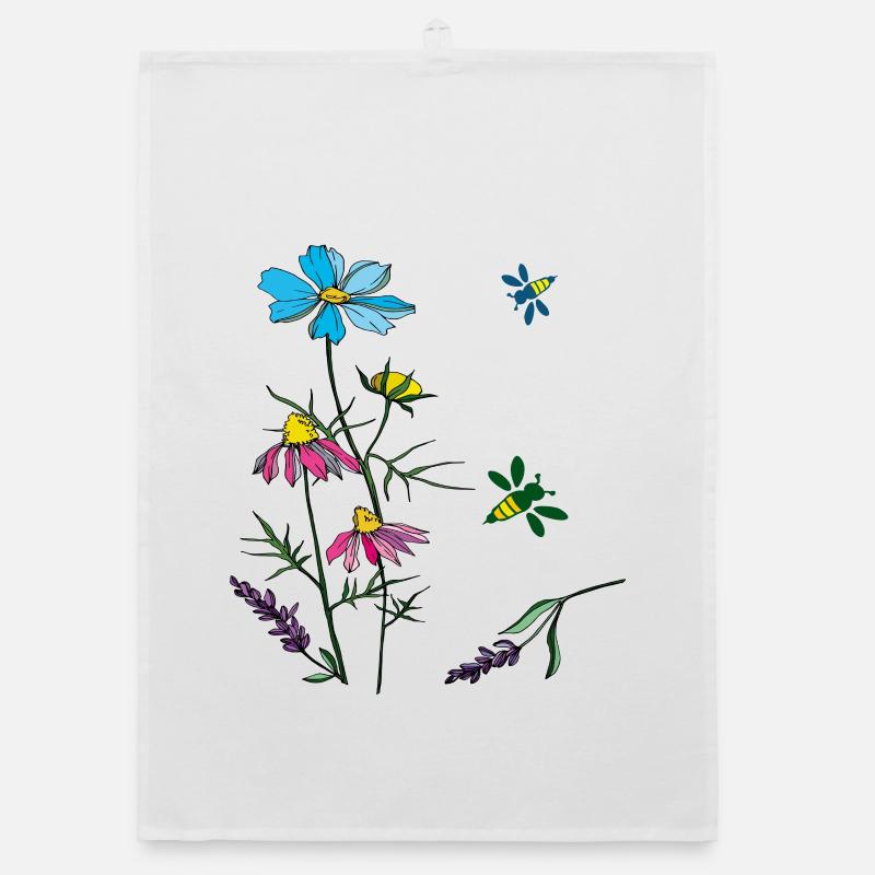 Herbs, chamomile, bees Organic dish towel