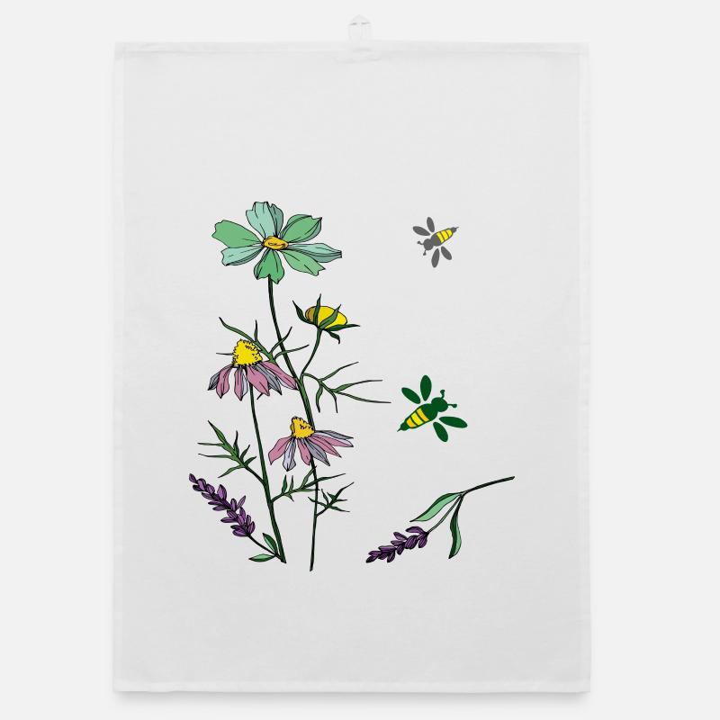 Bees, herbs, nature Organic dish towel