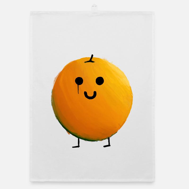 Orange - Organic Geschirrtuch - Weiß