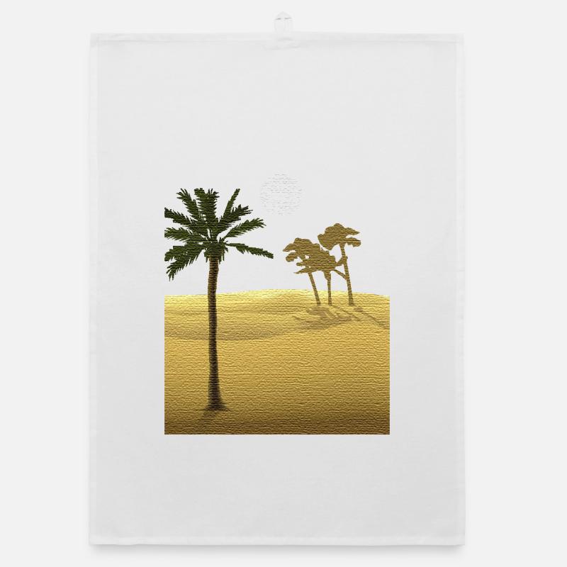Palm tree in desert | Canvas Structure Organic dish towel