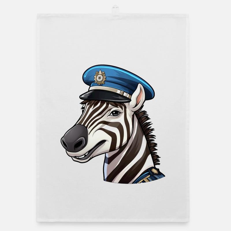 Zebra Policewoman Organic dish towel