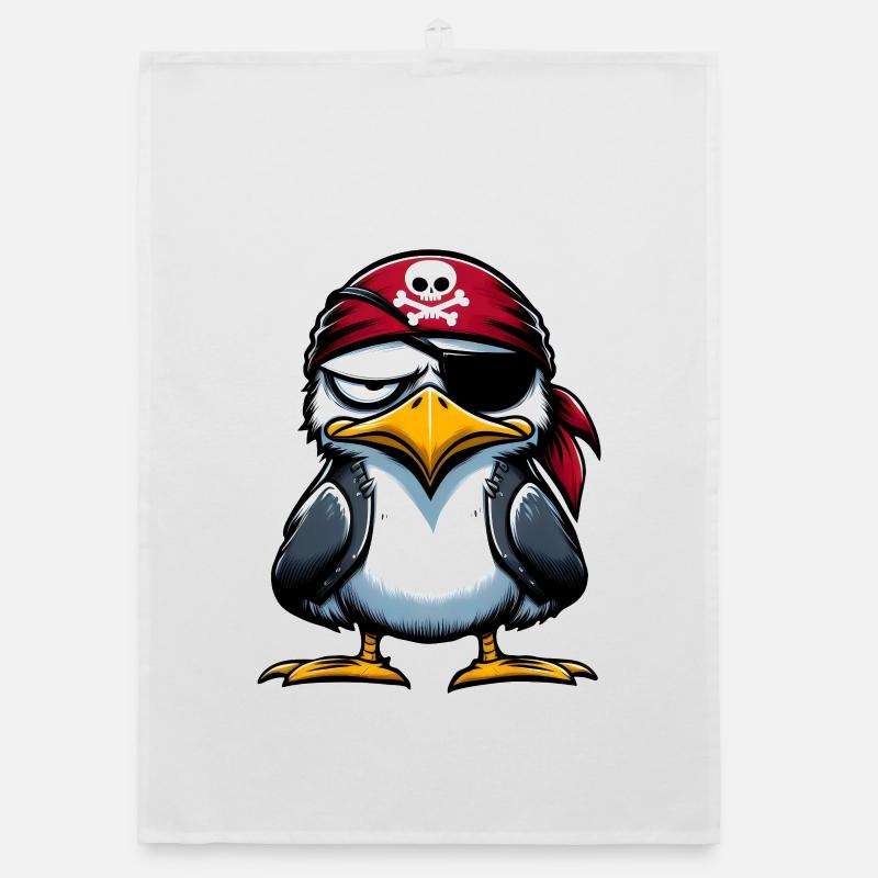 Seagull Pirate Eye Blindfold Organic dish towel