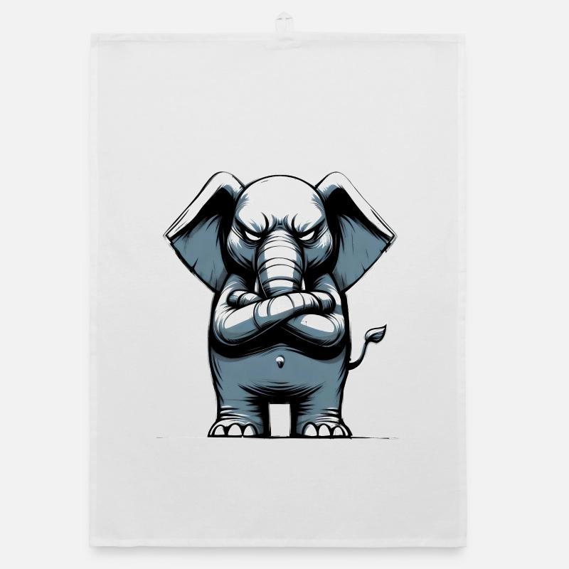 Elefant Bösewicht Organic Geschirrtuch