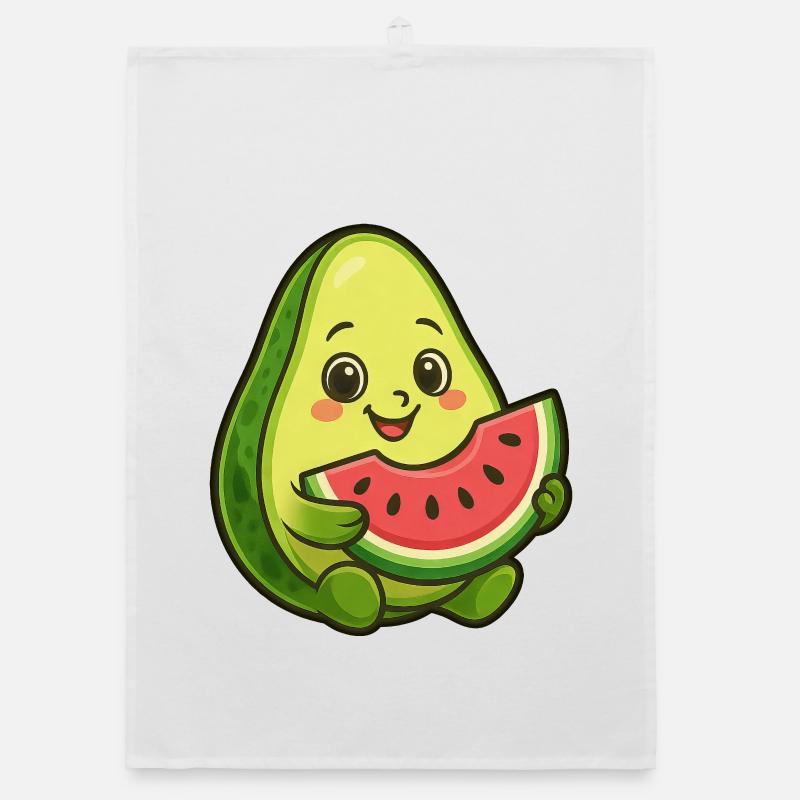 Avocado Melon Watermelon Summer Fruit Design Organic dish towel
