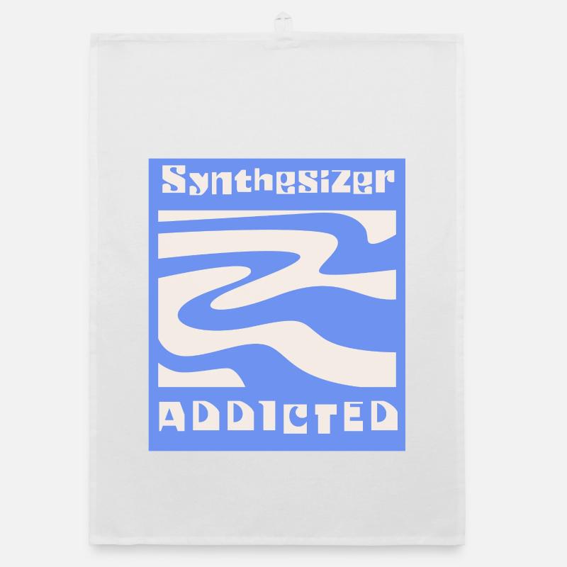 Synthesizer addicted Synth Modular - Organic Geschirrtuch - Weiß