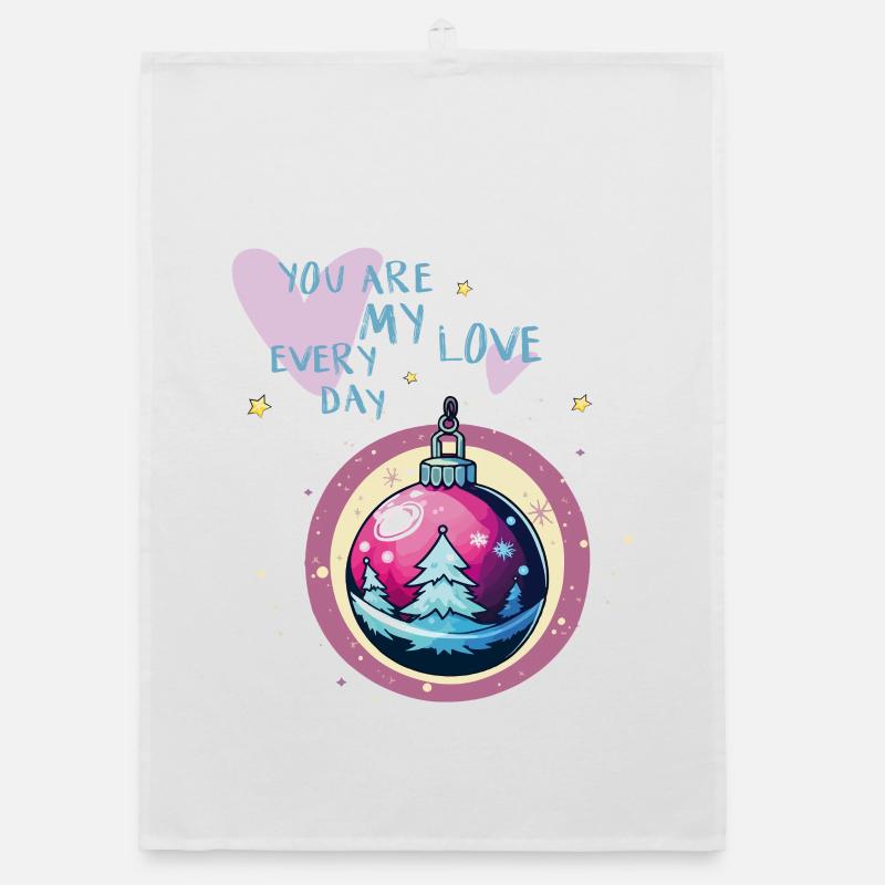 Weihnachtskugel Liebe  Organic Geschirrtuch