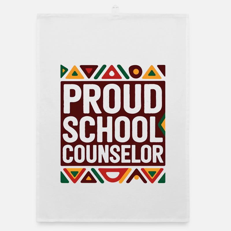 Proud School Counselor | Geometric Pattern Organic dish towel