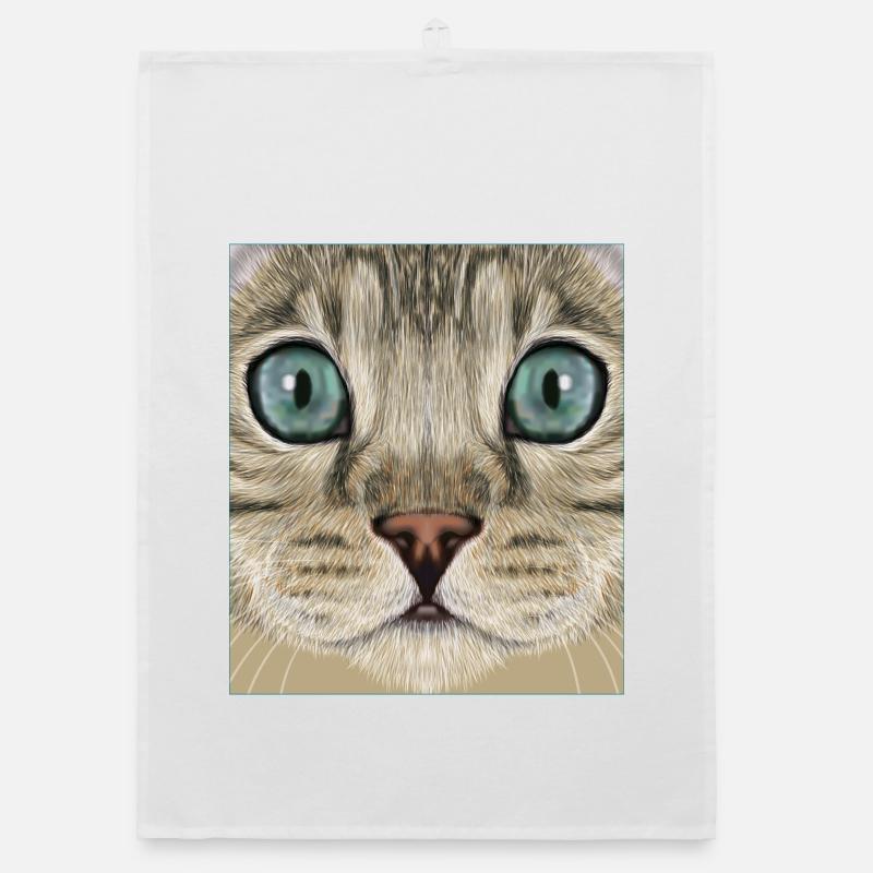 leopard cat Organic dish towel
