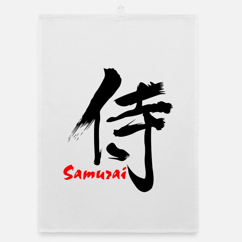 Samurai in Japanese kanji script Organic dish towel
