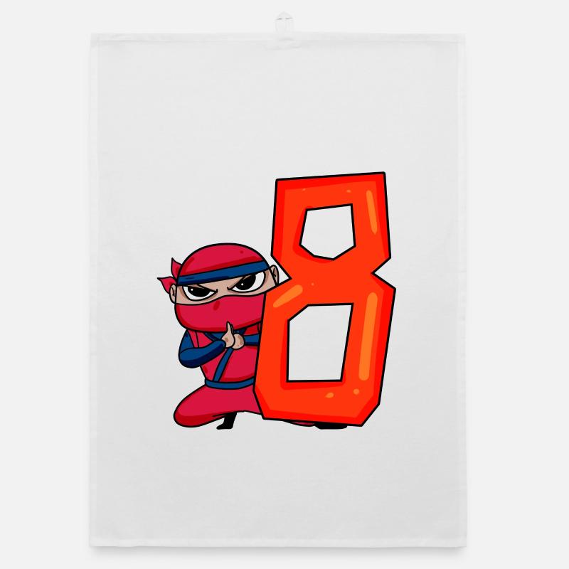 8 ans anniversaire garçon ninja - j’ai 8 Torchon bio
