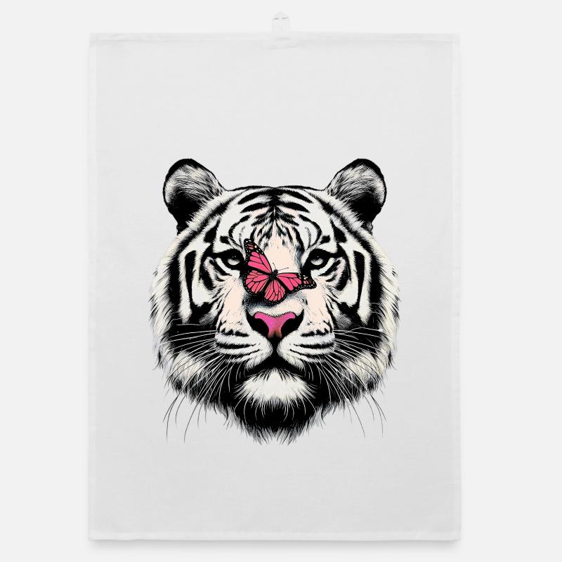 Tiger and Butterfly Organic dish towel