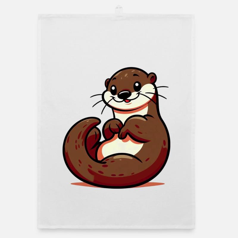 Otter - Organic Geschirrtuch - Weiß