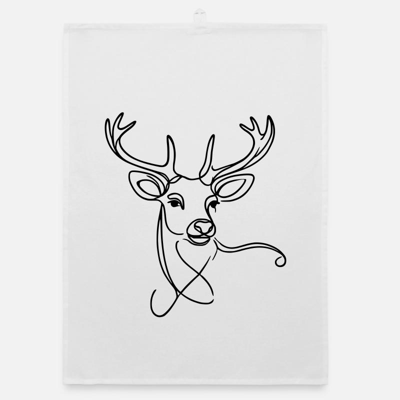 Hirsch schwarz Organic Geschirrtuch