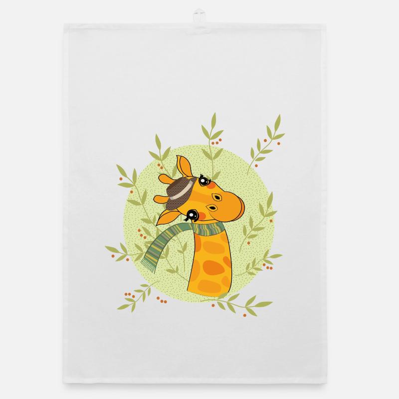 Giraffe im Frühling Organic Geschirrtuch