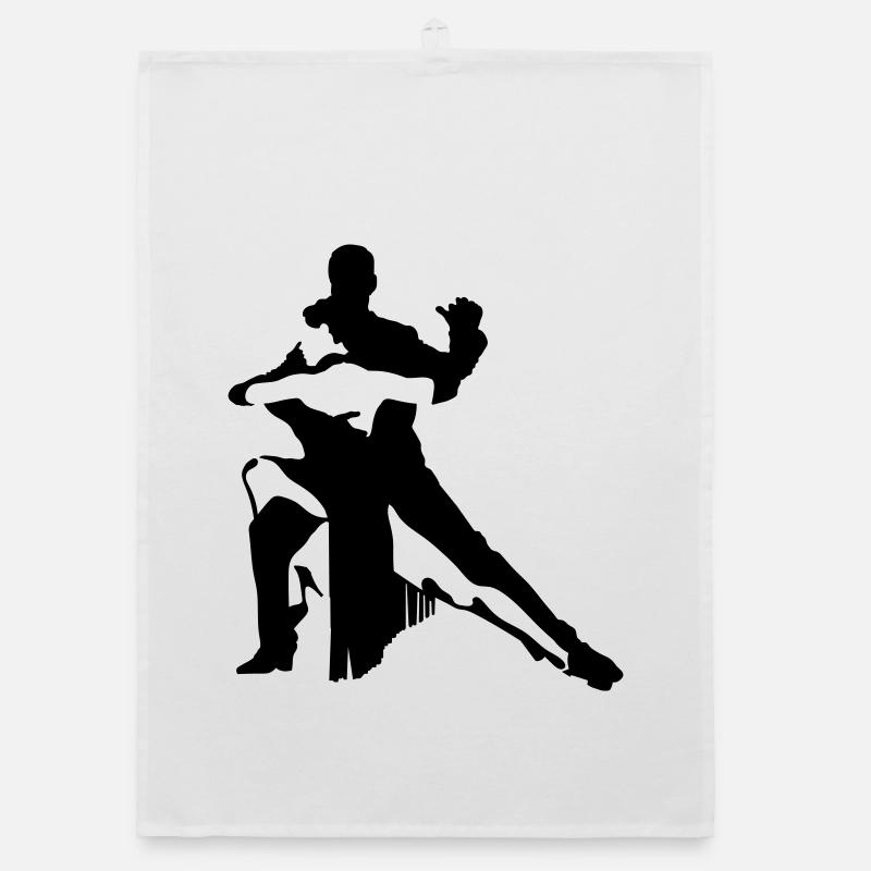 Dancing couple Organic dish towel