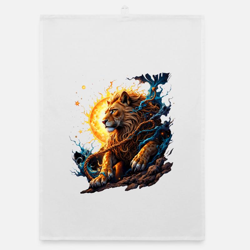 Elemental Tiger: Fire and Moon Organic dish towel
