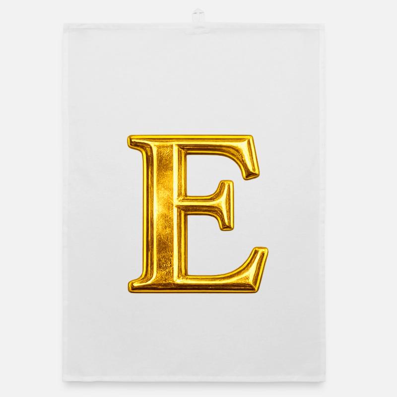Goldenes E Monogramm-Design Organic Geschirrtuch