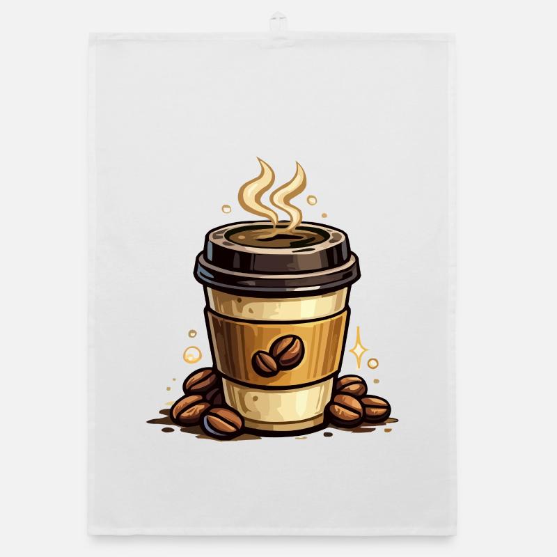 Kaffee Kunst Becher Organic Geschirrtuch