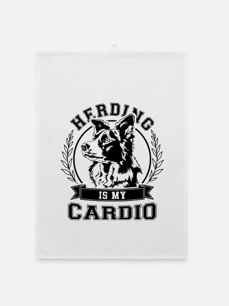Border Collie Herding is my Cardio Hunde Wilsigns - Organic Geschirrtuch - Weiß - Vorne