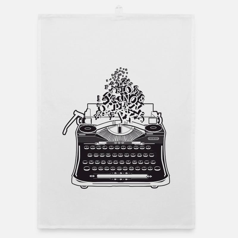 nostalgic antique typewriter with letters Organic dish towel