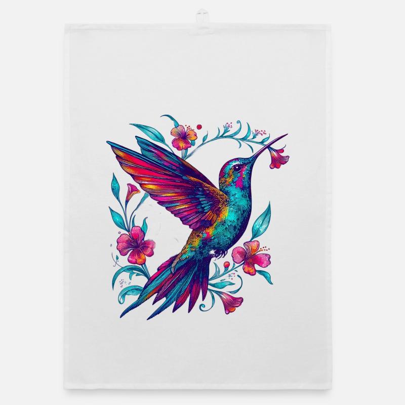 Colibri - Torchon bio - blanc