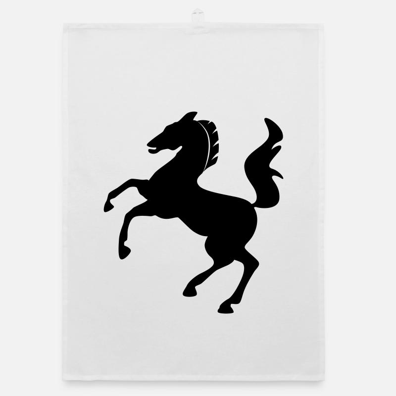 Symbole de cheval sautant dynamiquement Torchon bio