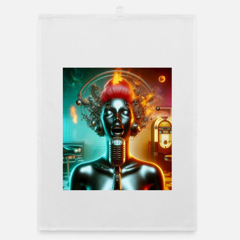 Jukebox Singer Organic dish towel